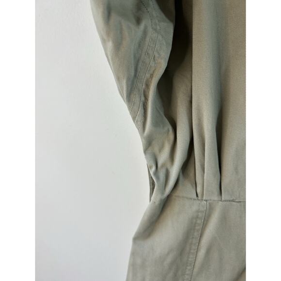 Zara Long Tan Cargo Jumpsuit Cotton Small Missing Belt 4661/337 Utility Chore - Picture 11 of 16